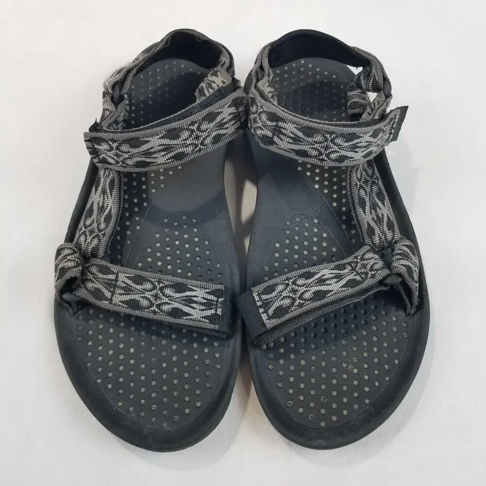Teva Sandals Mens Size 9 Black Gray Geometric Strap Sport Hiking Water 6502